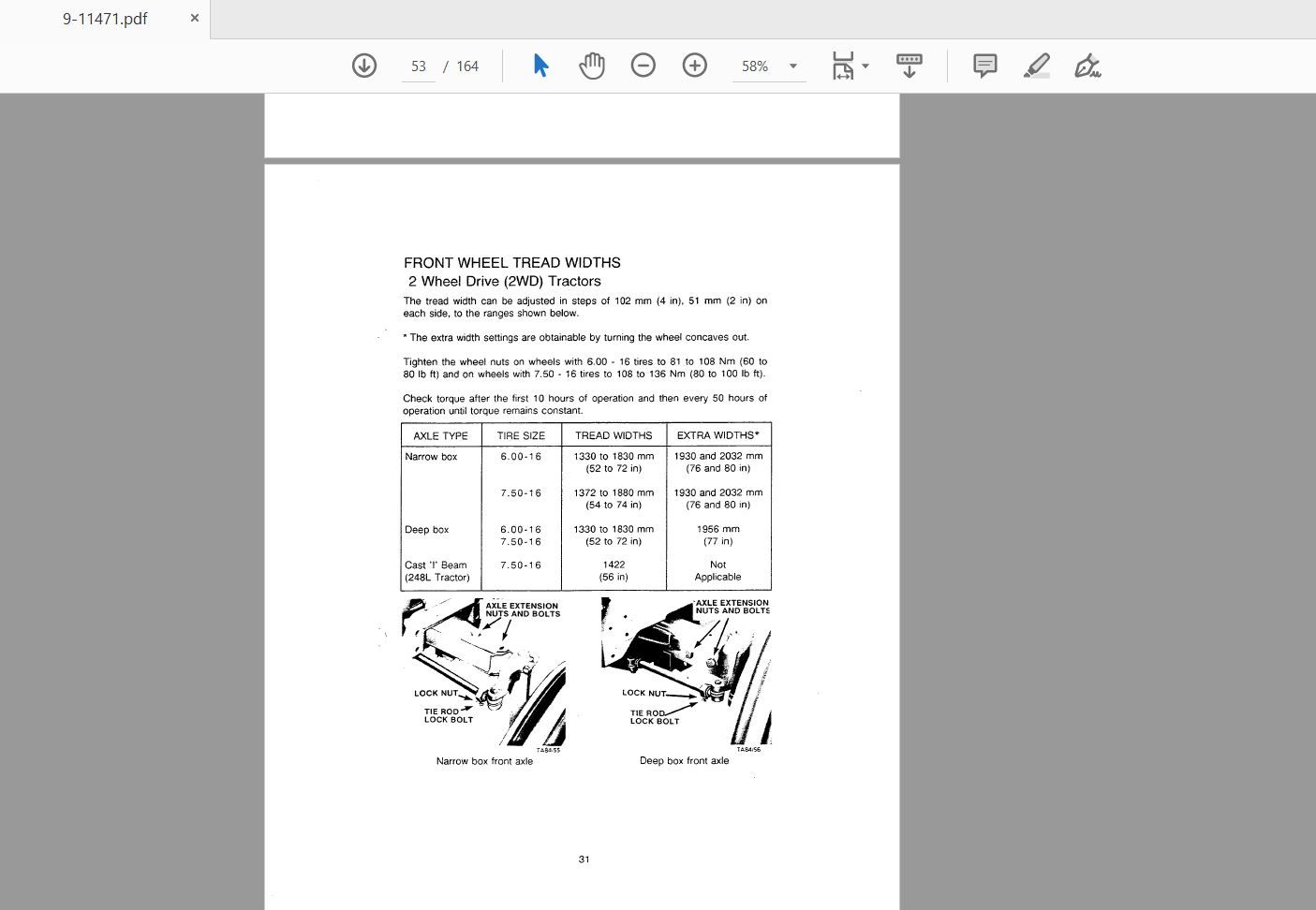 Case IH Tractor 258 2WD With Adjustable Front Axle Operators Manual9 11471 3
