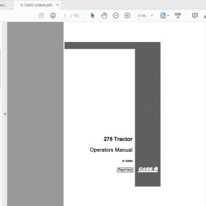 Case IH Tractor 275 Operators Manual9 12693 1