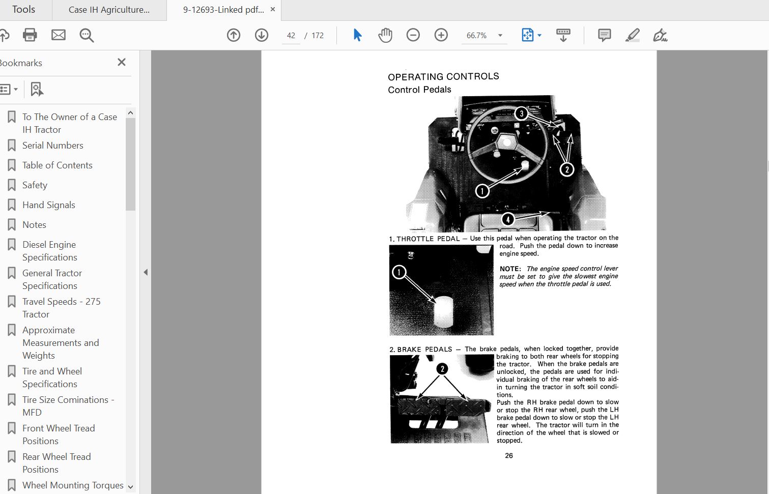 Case IH Tractor 275 Operators Manual9 12693 3