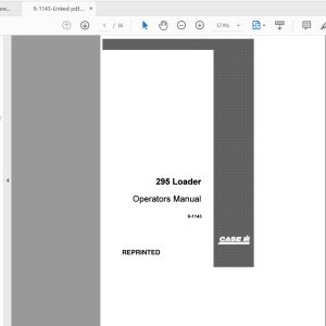 Case IH Tractor 295 Operators Manual9 1143 1