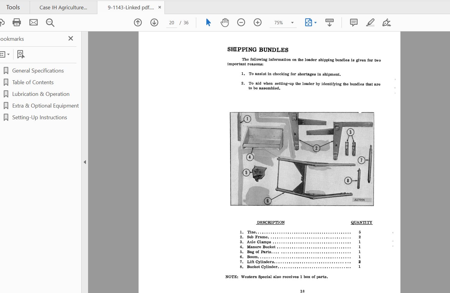 Case IH Tractor 295 Operators Manual9 1143 4
