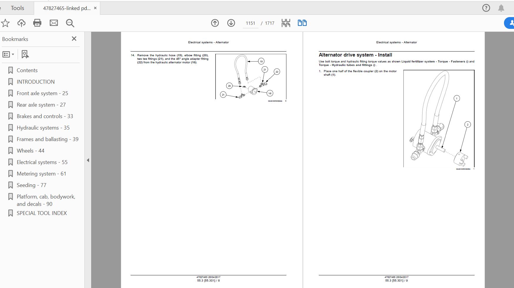 Case IH Tractor 3560 4460 4660 5560 5860 7660 9560 Air cart Service Manual47827465 4 1