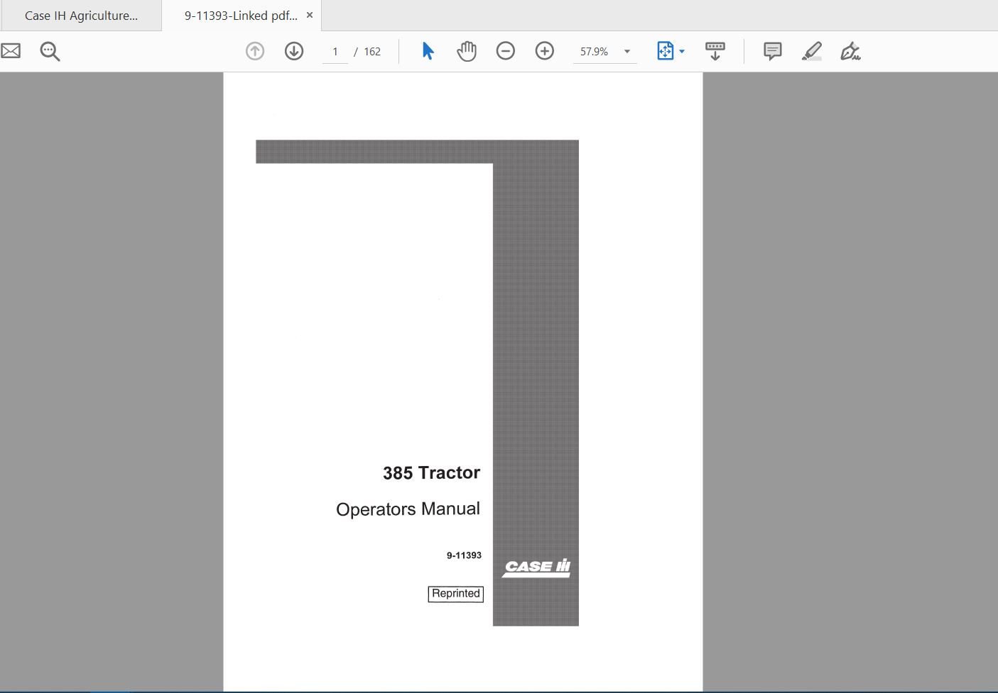 Case IH Tractor 385 Operators Manual9 11393 1