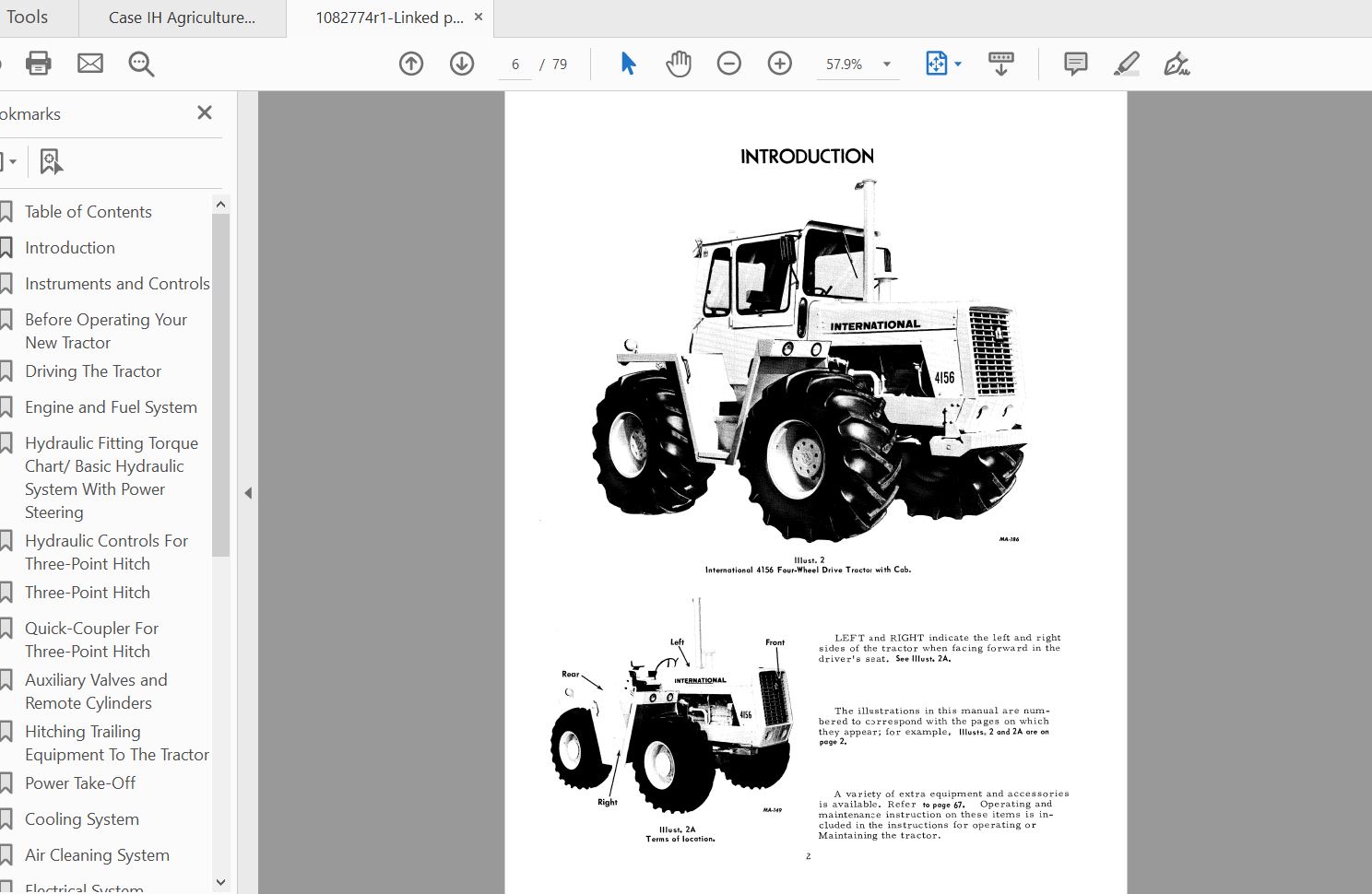 Case IH Tractor 4156 Operators Manual1082774R1 2