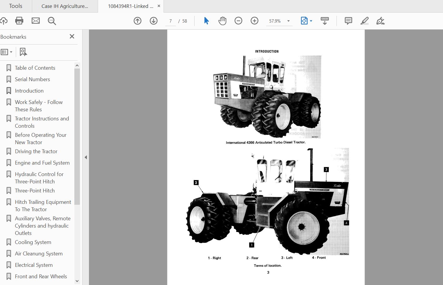 Case IH Tractor 4366 Operators Manual1084394R1 3