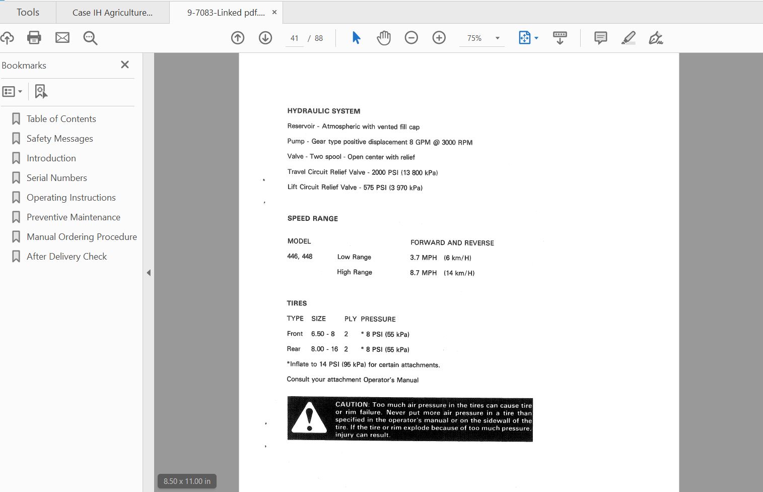 Case IH Tractor 446448 Operators Manual9 7083 4
