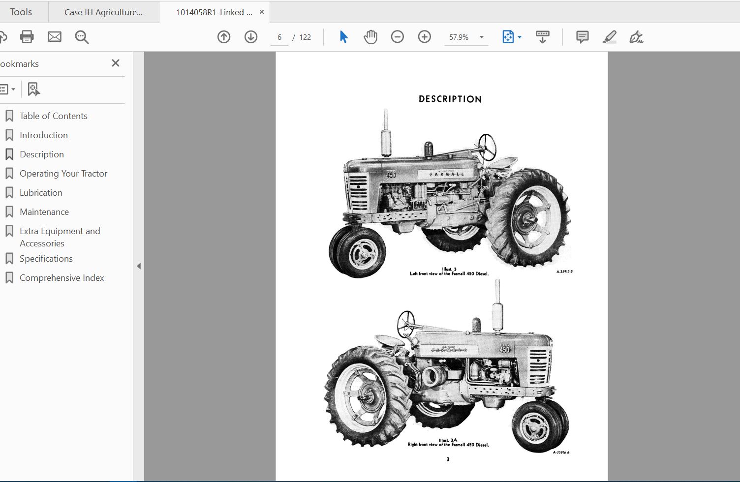 Case IH Tractor 450 Diesel Operators Manual1014058R1 2