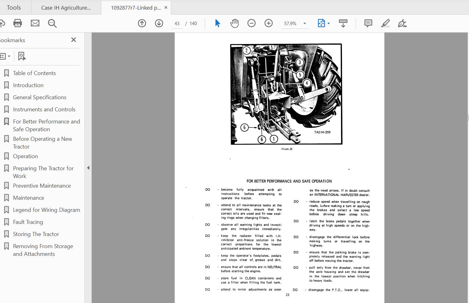 Case IH Tractor 454 474 574 674 United Kingdom Build Indust Trcts Operators Manual1092877R7 4