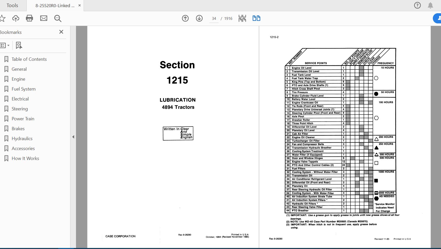 Case IH Tractor 4894 COMPLETE Service Manual8 25520R0 3