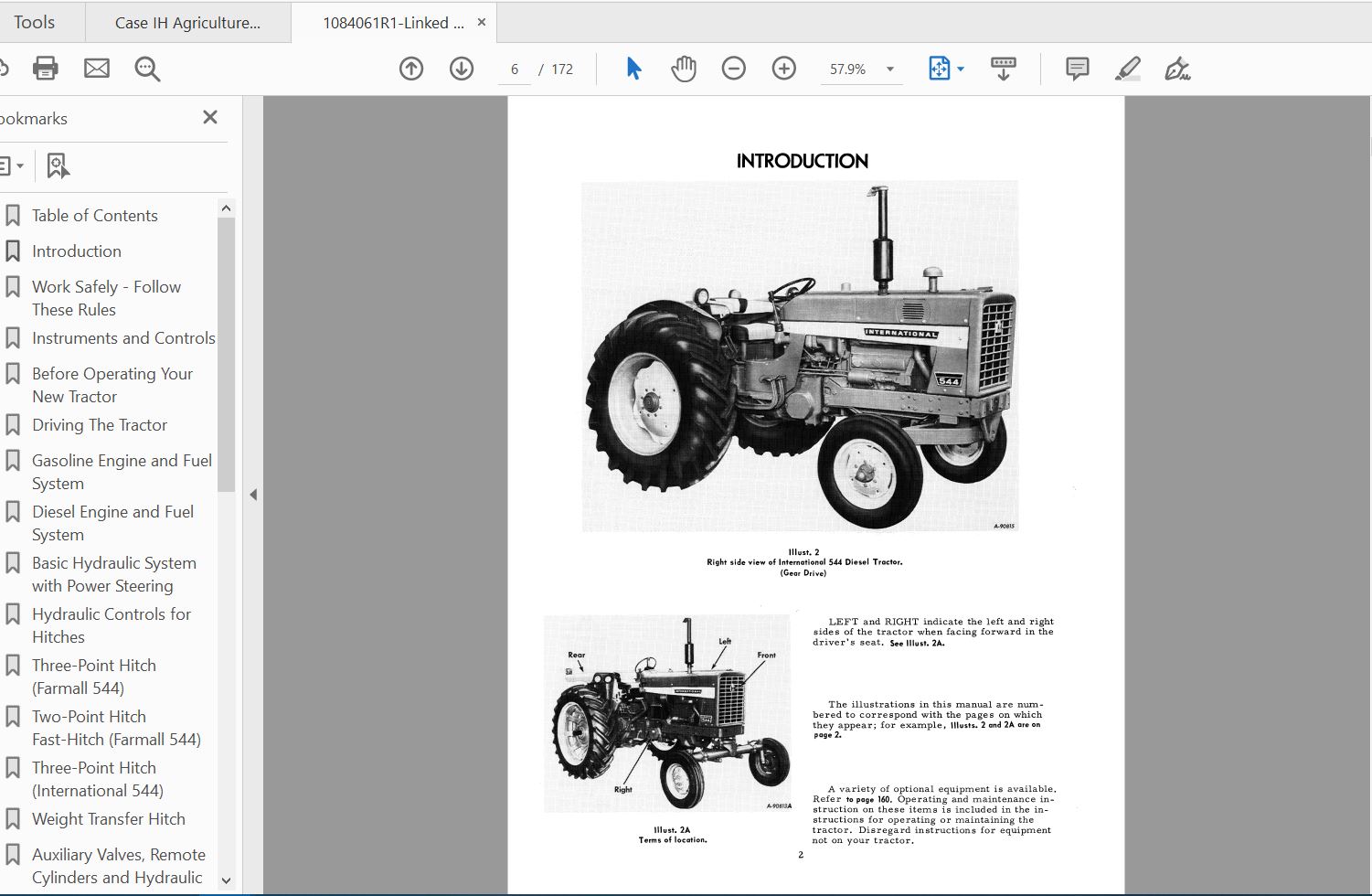 Case IH Tractor 544 Operators Manual1084061R1 2