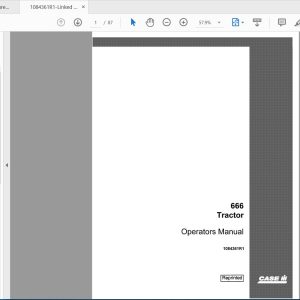 Case IH Tractor 666 Operators Manual1084361R1 1