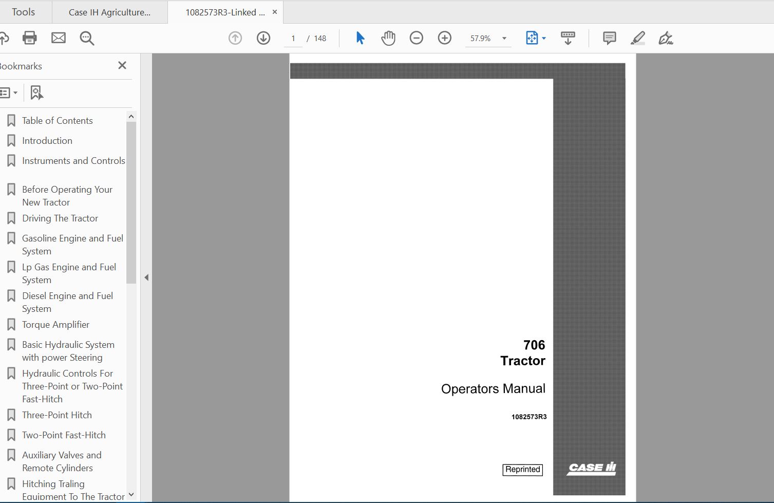 Case IH Tractor 706 Operators Manual1082573R3 1