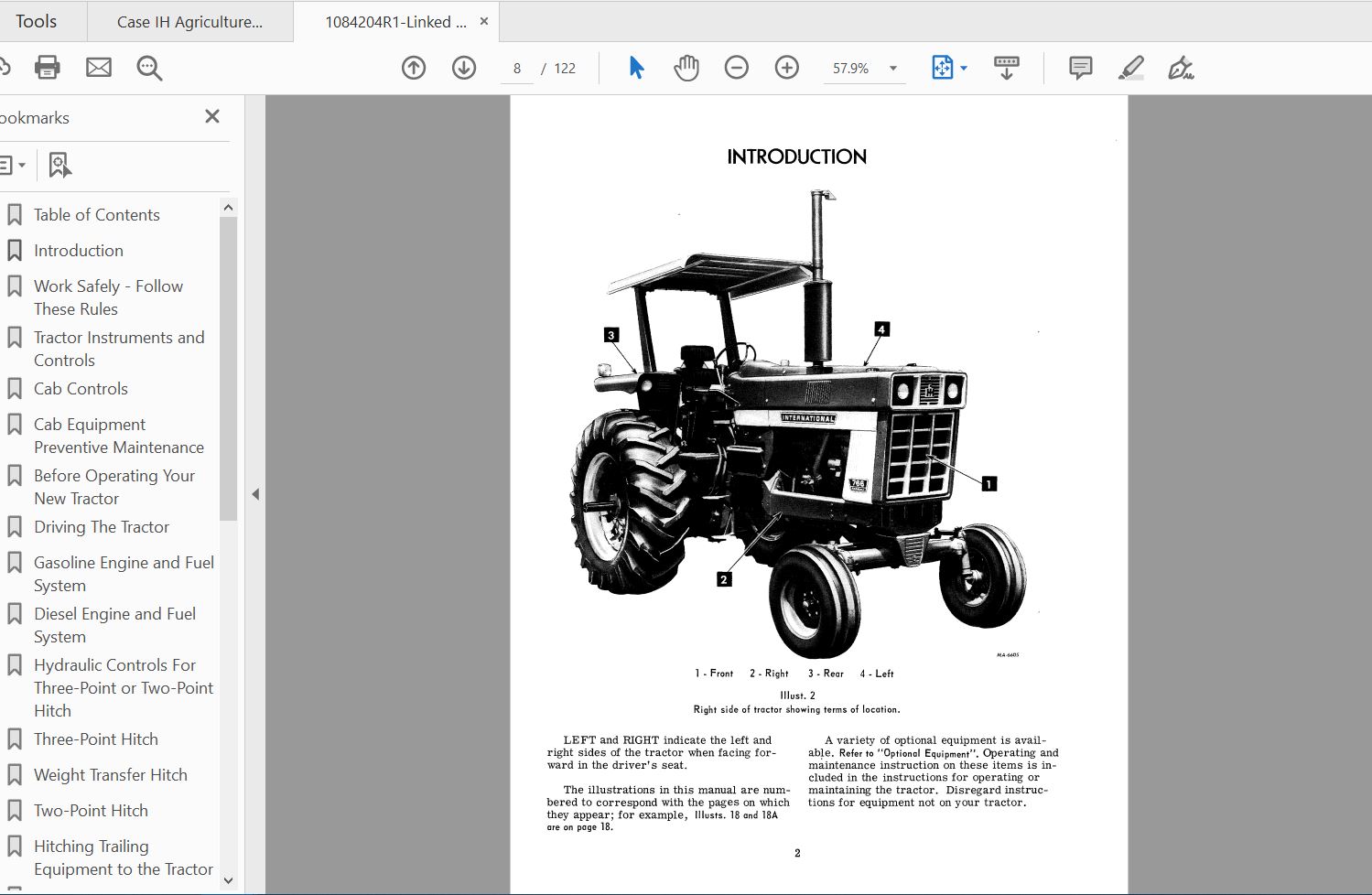 Case IH Tractor 766 Operators Manual1084204R1 2