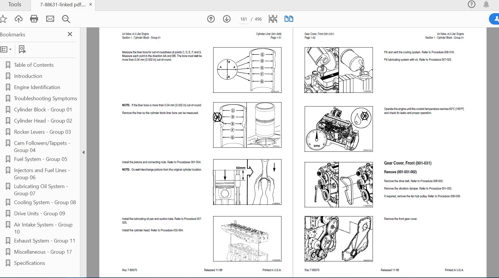 Case IH Tractor 83L 24 Valve Case Engine W CAPS Pump Service Manual7 88631 4
