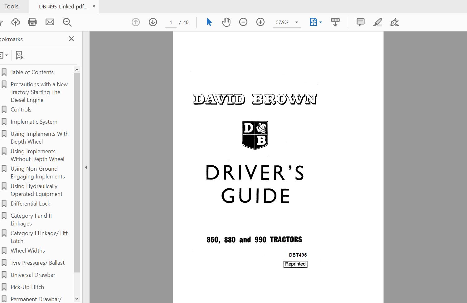 Case IH Tractor 850880990 Operators ManualDBT495 1