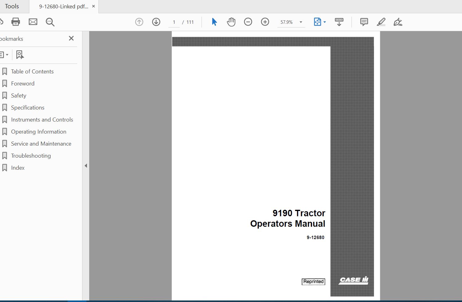 Case IH Tractor 9190 Operators Manual9 12680 1