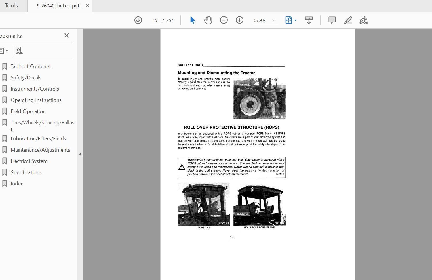 Case IH Tractor 9350 Operators Manual9 26040 3