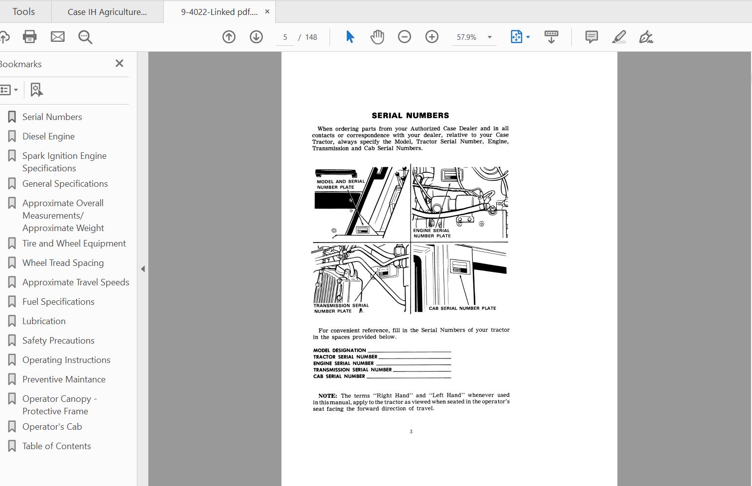Case IH Tractor 970 Operators Manual9 4022 2