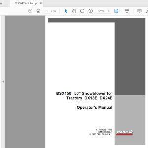 Case IH Tractor BSX150 Operators Manual87300435 1