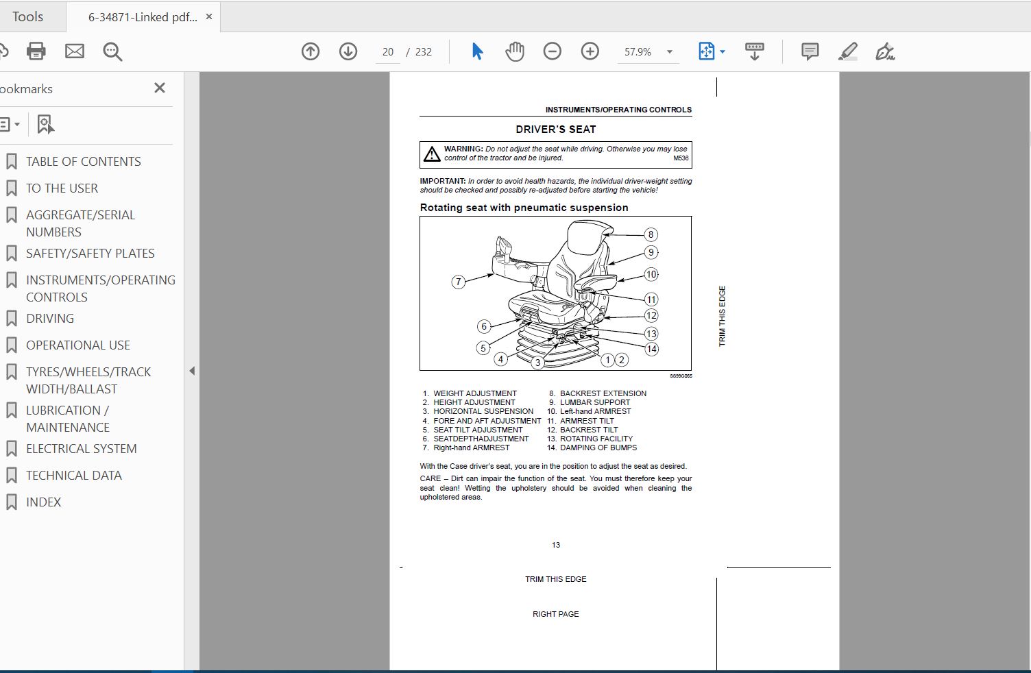 Case IH Tractor CVX 120 CVX 130 CVX 150 CVX 170 Operators Manual6 34871 3