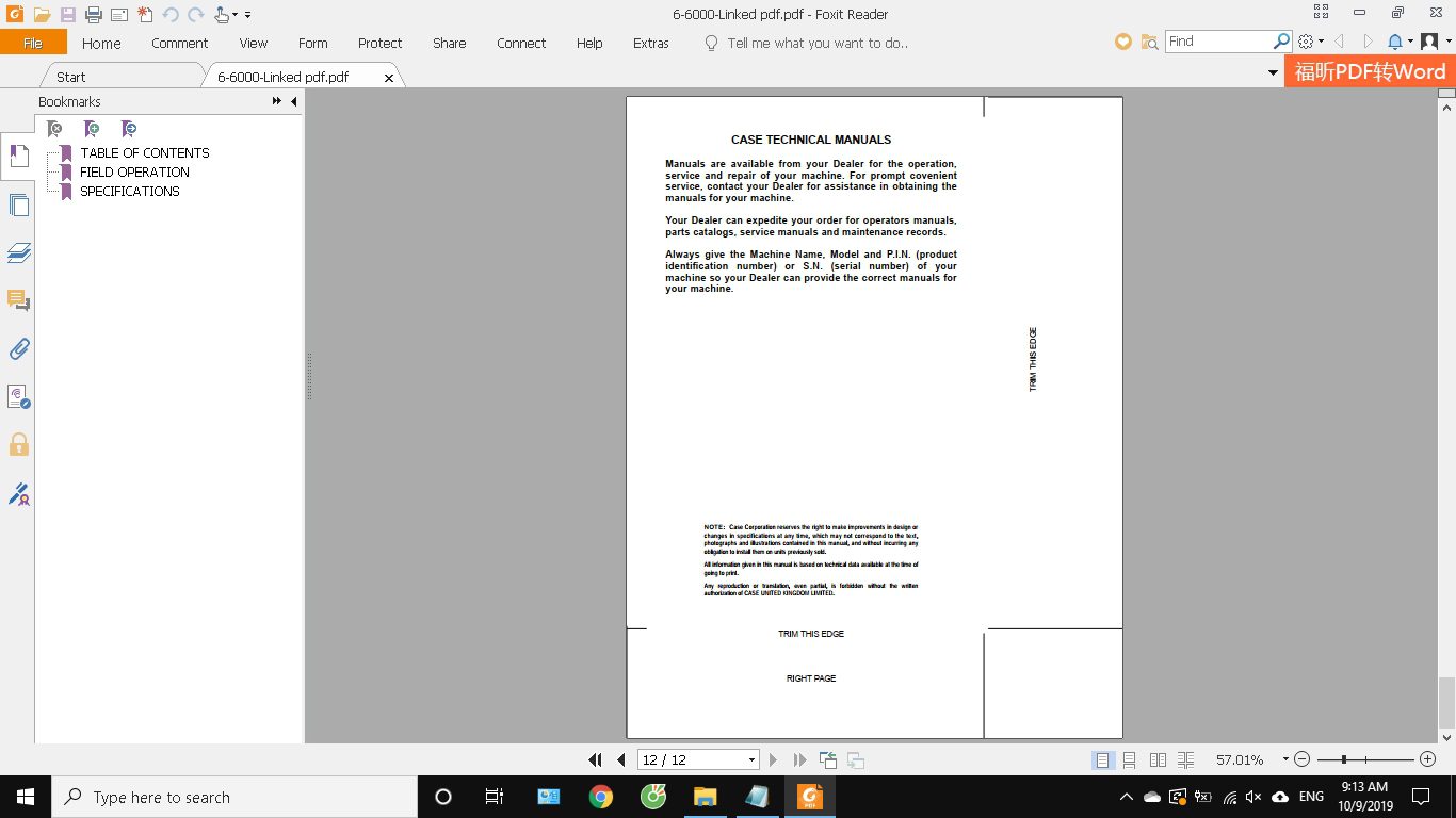 Case IH Tractor CX50 CX60 CX70 CX80 CX90 and CX100 Operators Manual6 6000 4