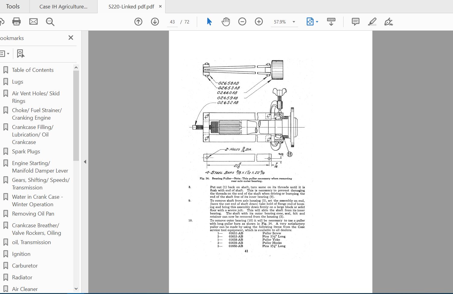 Case IH Tractor C Operators Manual5220 4