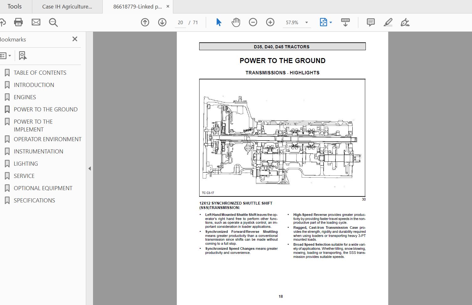Case IH Tractor D35 D40 D45 Compact Operators Manual86618779 3