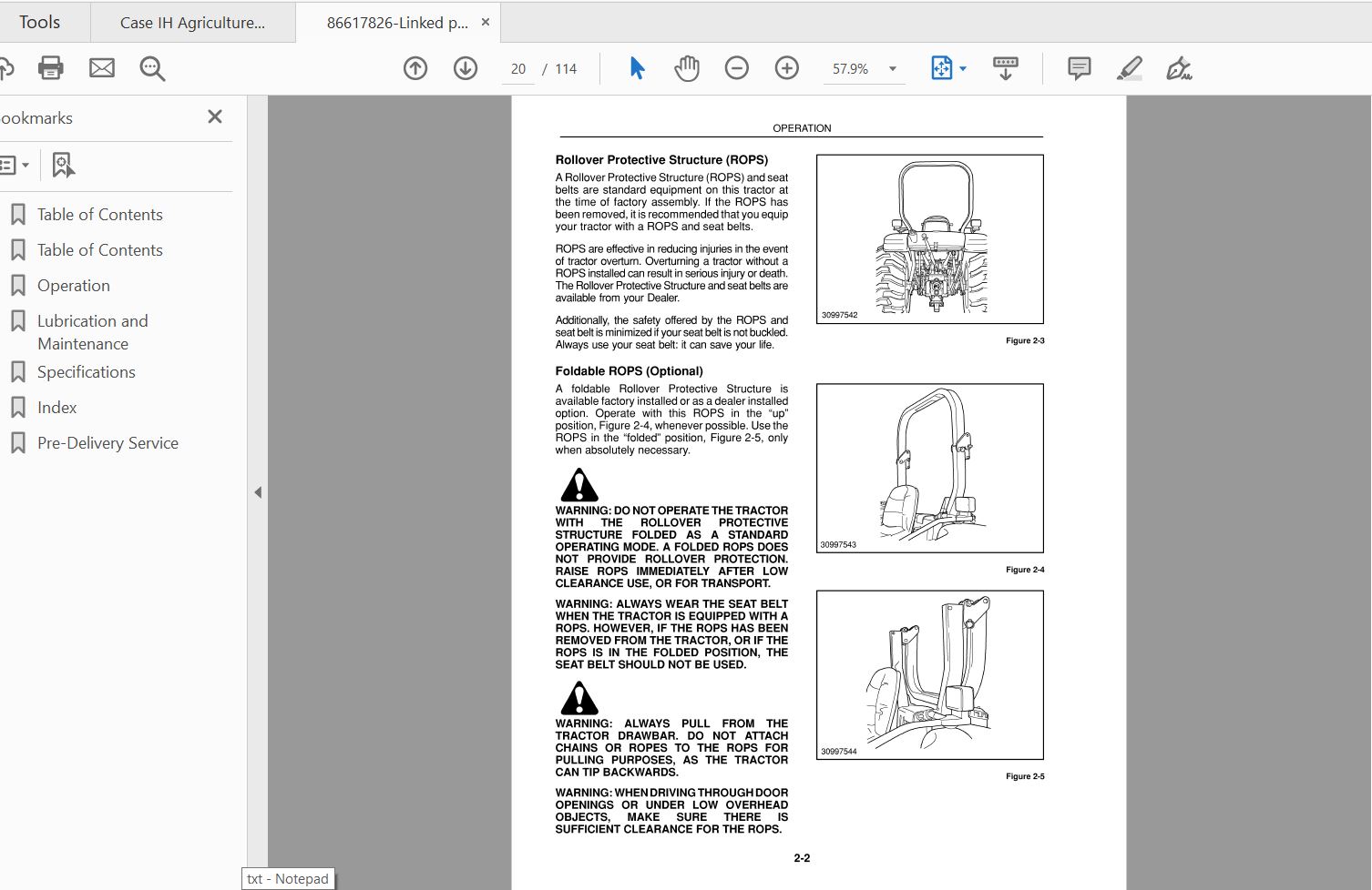 Case IH Tractor D35d40d45 Operators Manual86617826 2