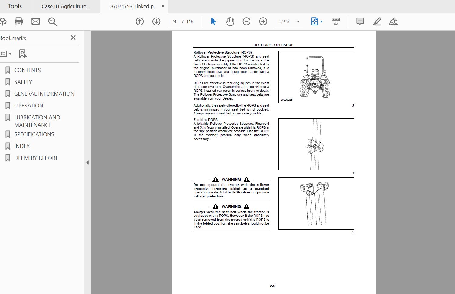 Case IH Tractor DX25DX29DX33 Operators Manual87024756 3