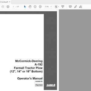 Case IH Tractor Farmall   McCormick Deering Model A 192 12 14 16 Operators Manual1006581R3 1