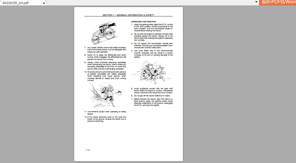 Case IH Tractor Farmall 45A 55A Operators Manual84339155 2