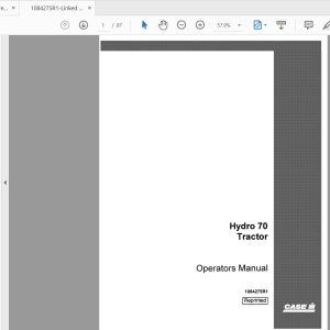 Case IH Tractor Hydro 70 Operators Manual1084275R1 1