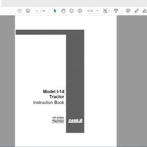 Case IH Tractor I 14 Operators ManualINT 5189A 1