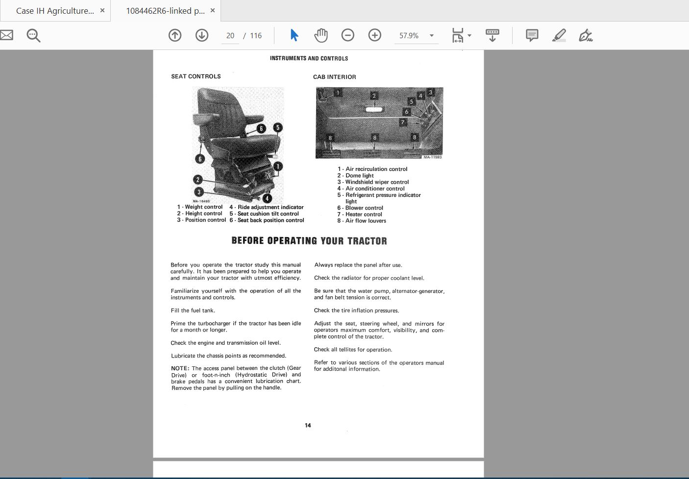 Case IH Tractor International 886986108614861586 and Hydro 186 Operators Manual1084462R6 3