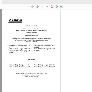 Case IH Tractor JX1070U1080U1090U1100U SUPPLEMENT Service Manual6 63380 1