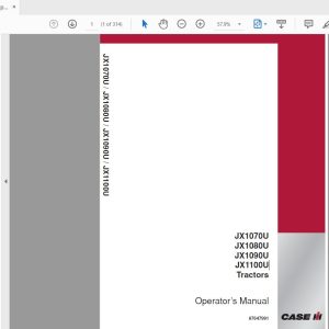 Case IH Tractor JX1070UJX1080UJX1090UJX1100U Operators Manual87647991 1