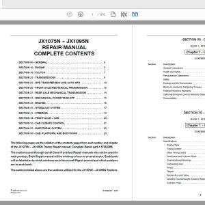 Case IH Tractor JX1075N JX1095N Service Manual87352289 1