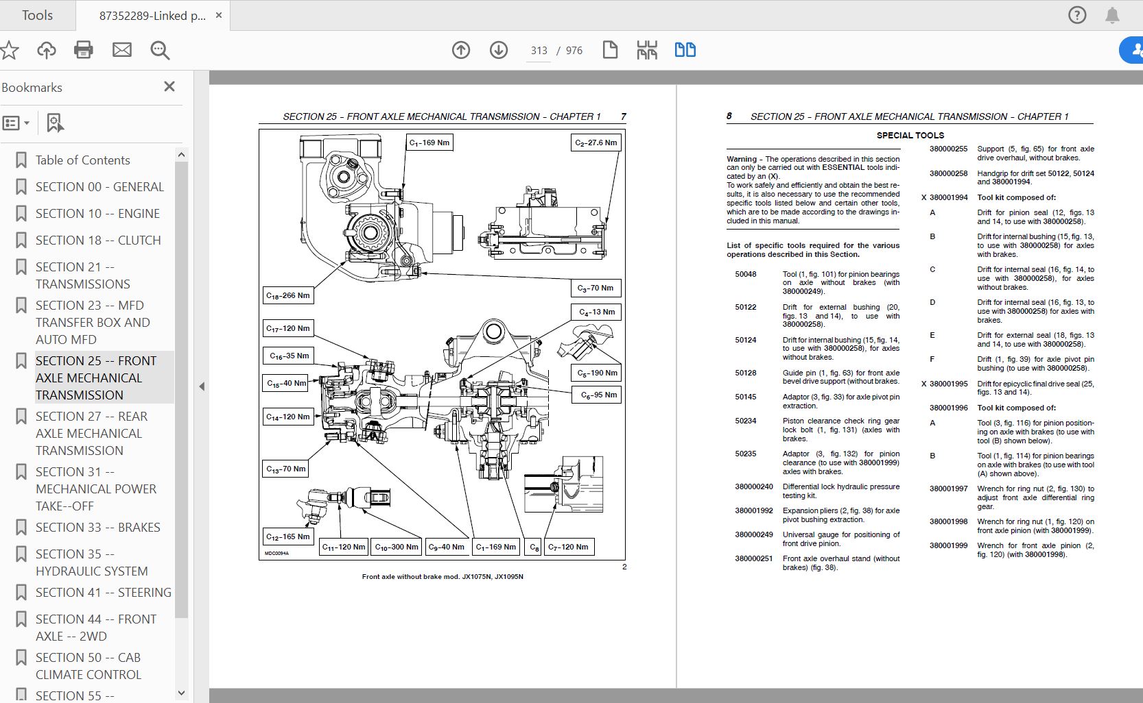 Case IH Tractor JX1075N JX1095N Service Manual87352289 3
