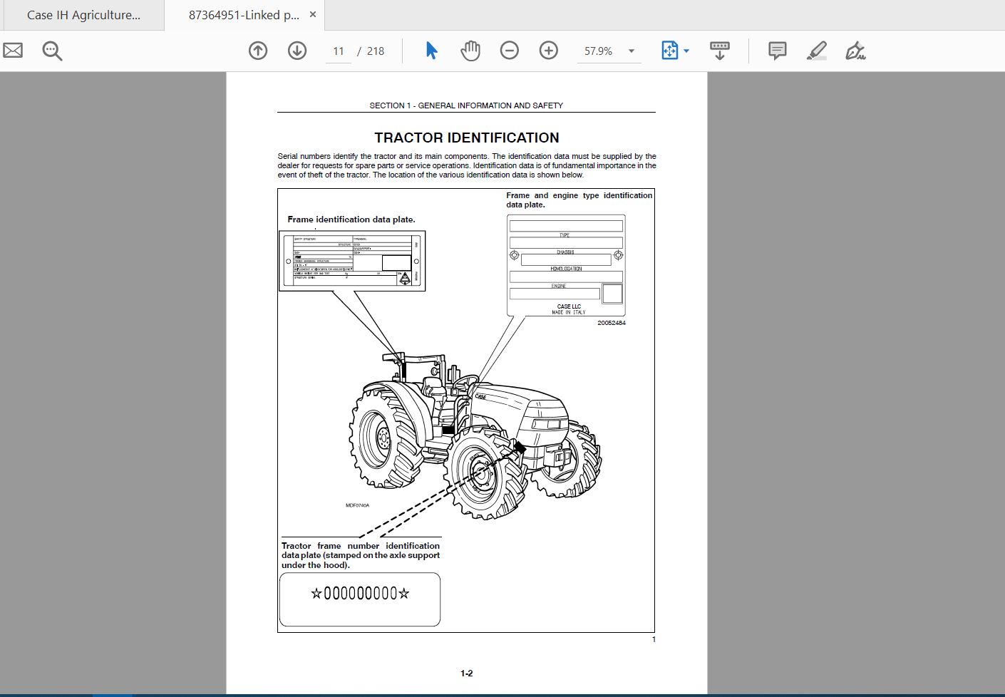 Case IH Tractor JX1085C JX1095C Operators Manual87364951 2