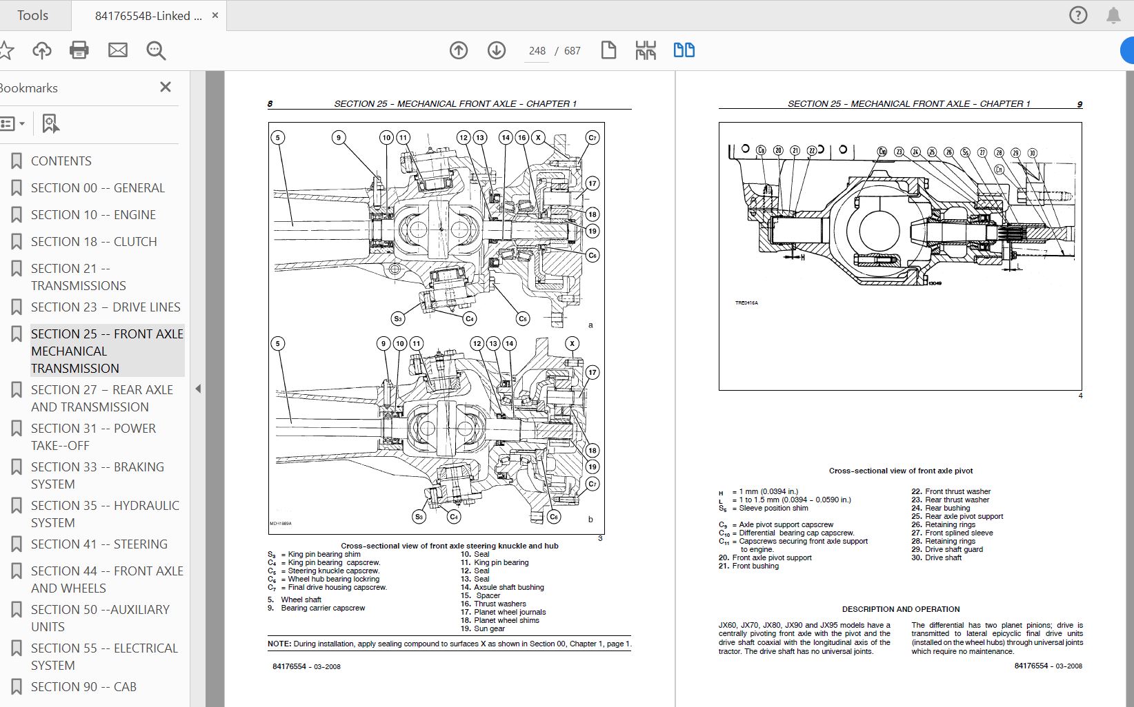 Case IH Tractor JX60JX70JX80JX90JX95 Utility Service Manual84176554B 3