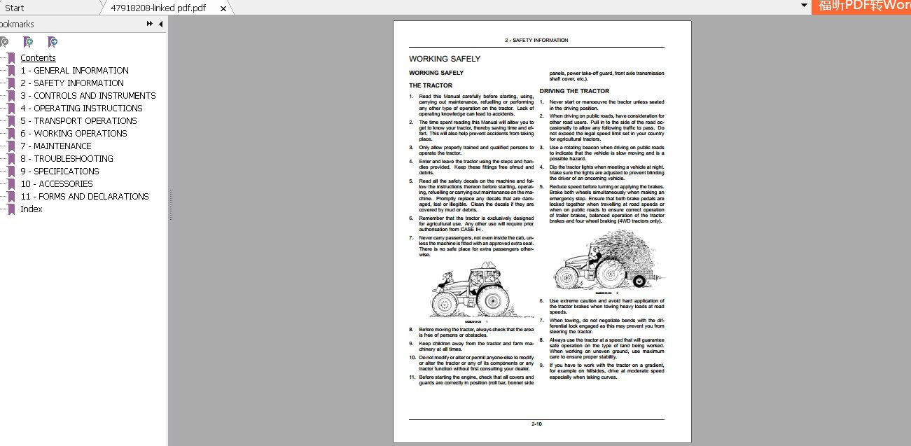 Case IH Tractor JX809095HC Operators Manual47918208 3