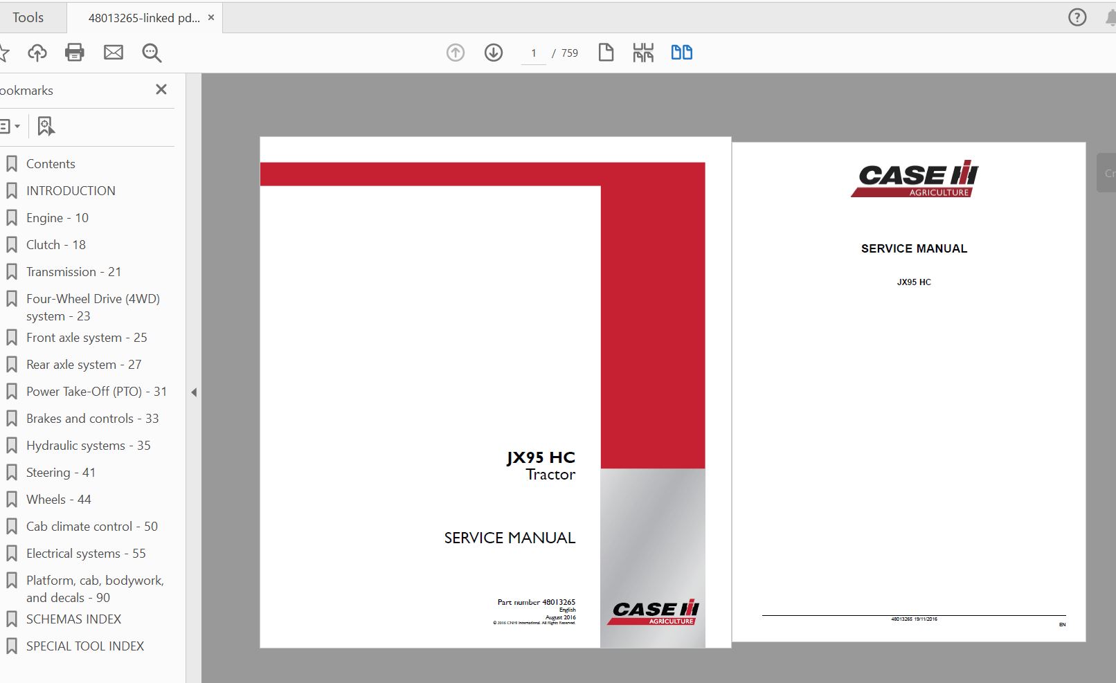 Case IH Tractor JX95 HC Service Manual48013265 1