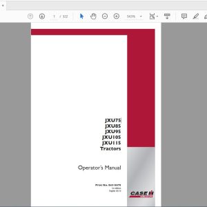 Case IH Tractor JXU758595JXU105115 Operators Manual84315670 1