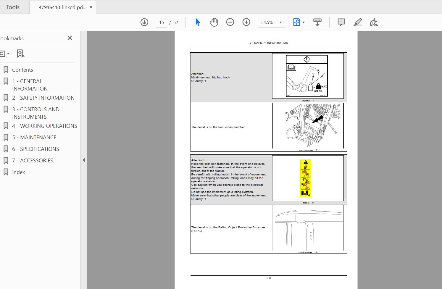 Case IH Tractor L530L540L550L560 Operators Manual47916410 2