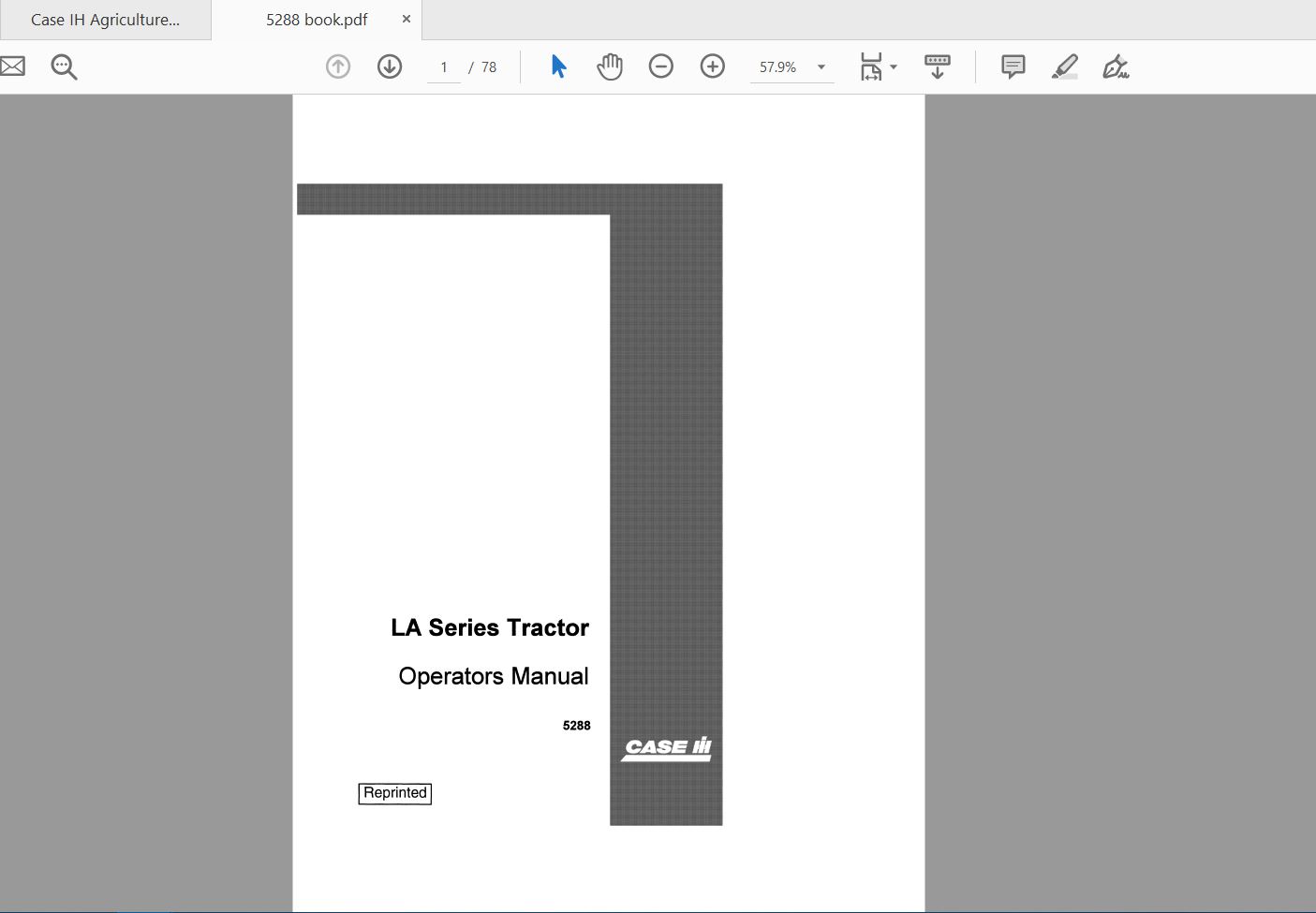 Case IH Tractor LA Operators Manual5288 1