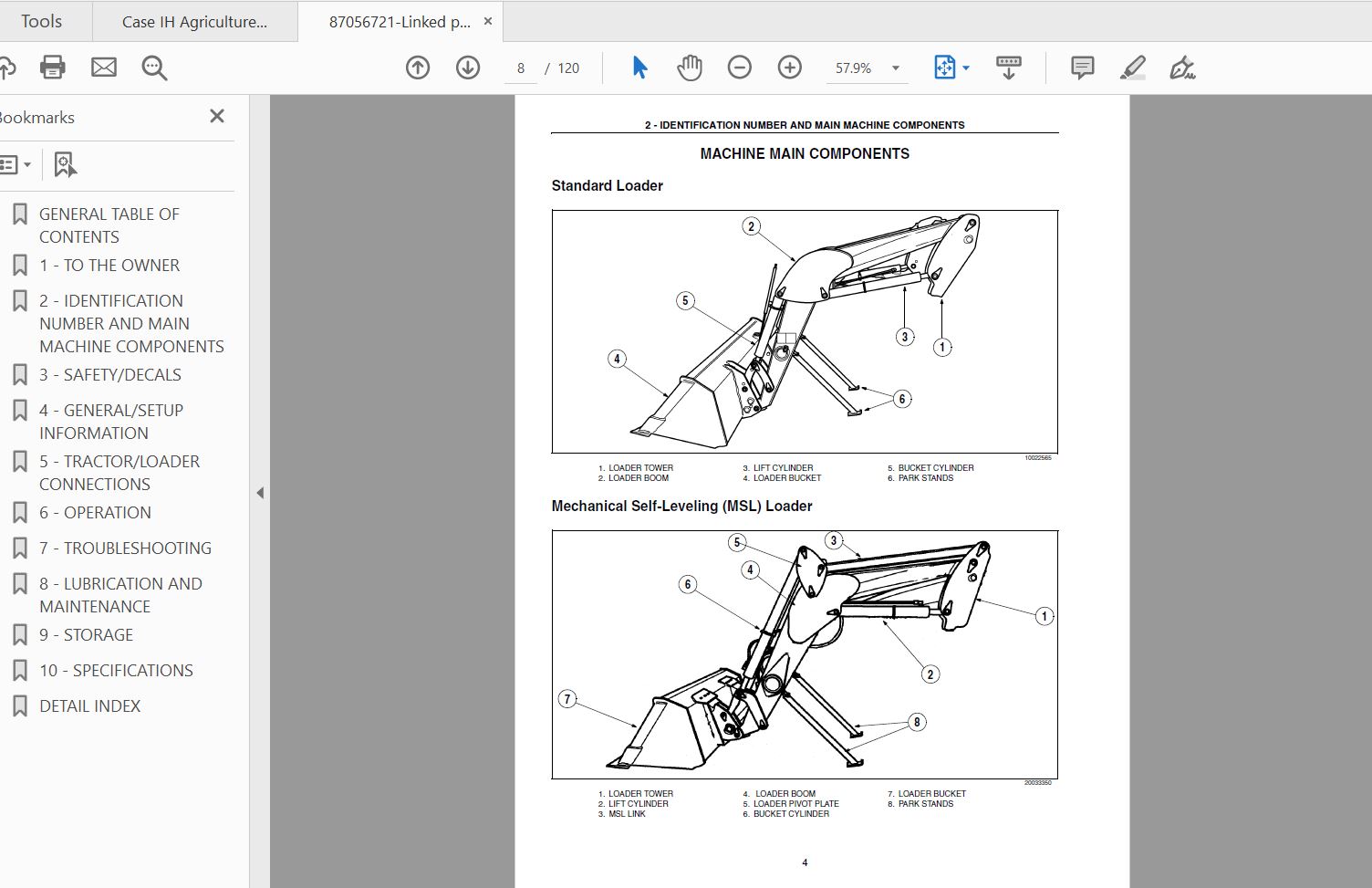 Case IH Tractor LX232 Front End Loader Operators Manual87056721 2