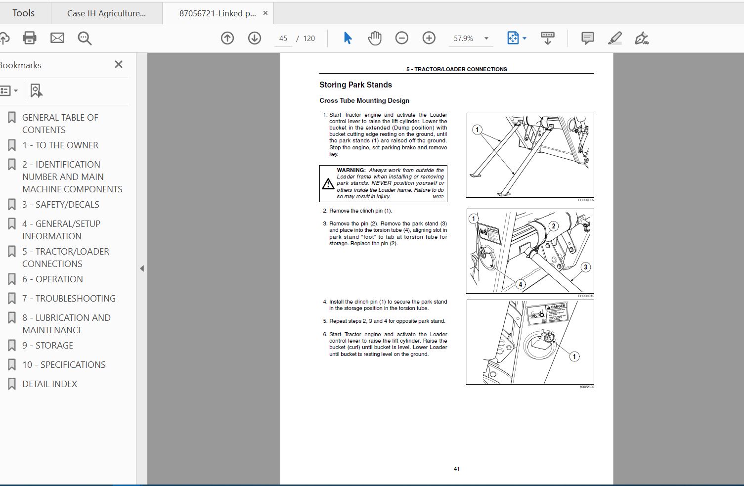 Case IH Tractor LX232 Front End Loader Operator's Manual_87056721