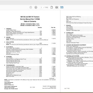 Case IH Tractor MX150 MX170 Service Manual7 87886R0 1