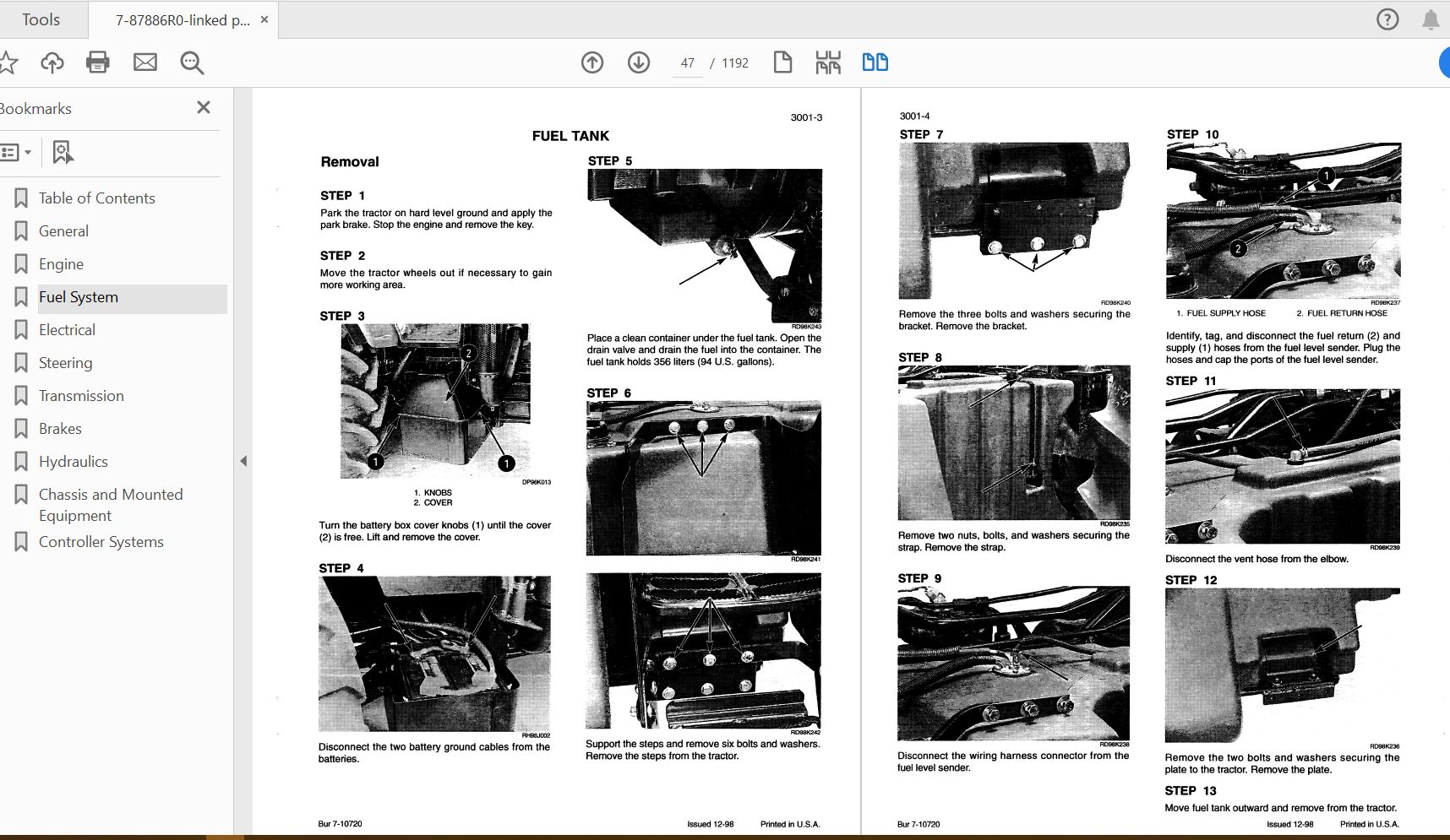 Case IH Tractor MX150 MX170 Service Manual7 87886R0 2