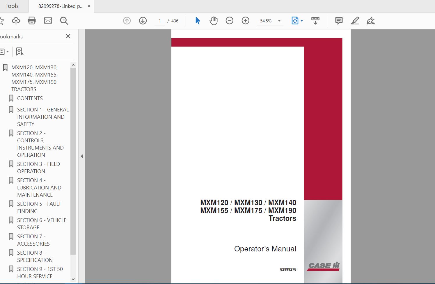 Case IH Tractor MXM 120130140155175190 Operators Manual82999278 1XfICa